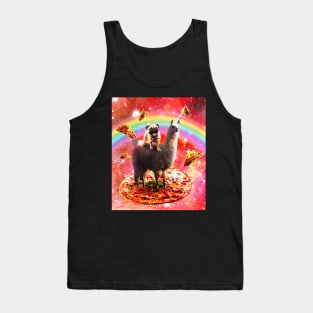 Space Pug Riding Llama Unicorn - Pizza & Taco Tank Top